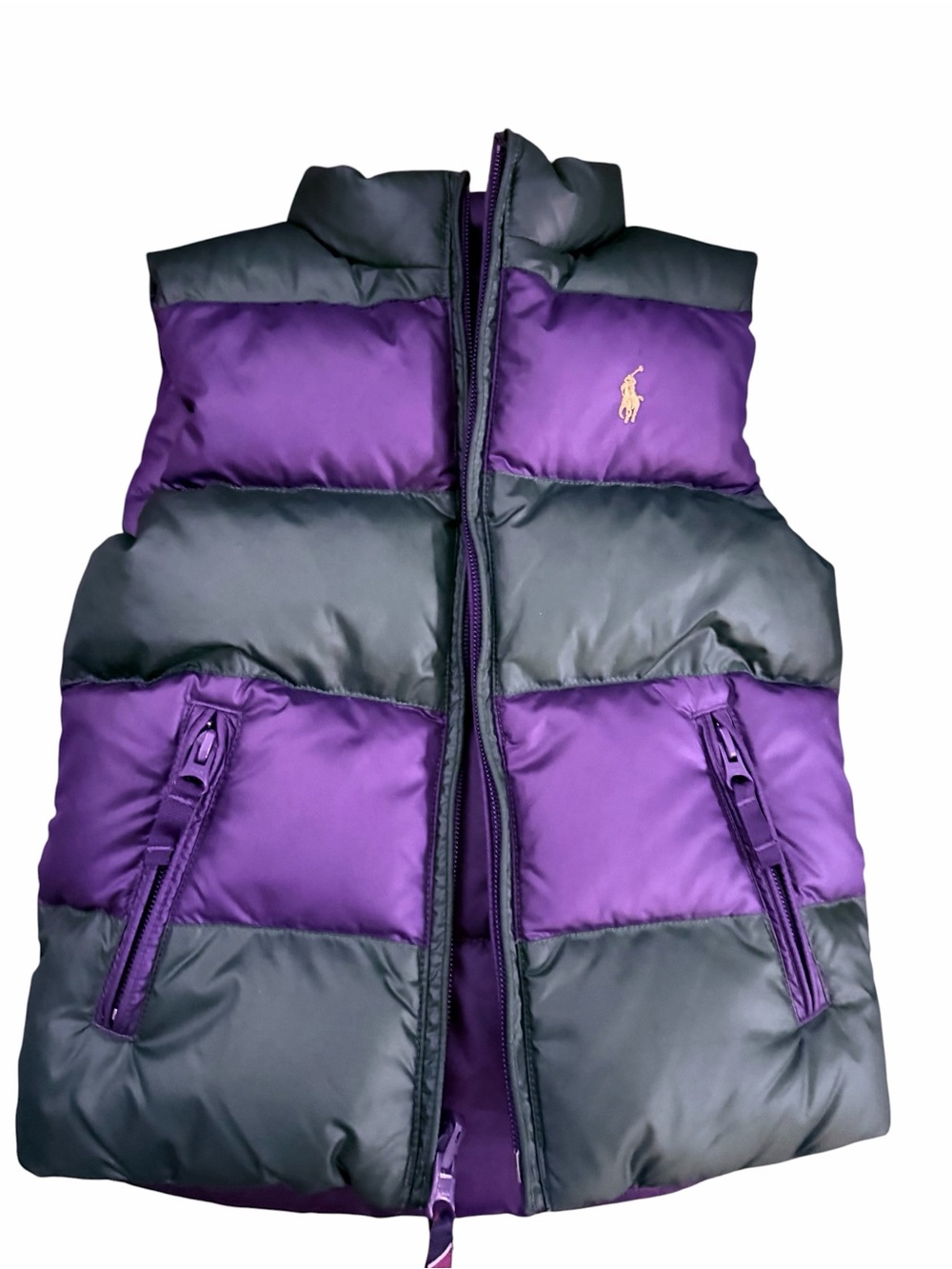 Ralph Lauren NWOT down reversible purple /green puffer vest